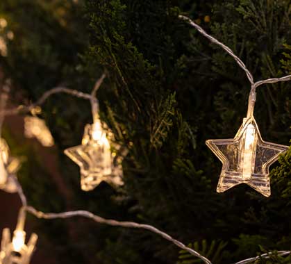 Guirlande Lumineuse Etoiles 450cm Led Intégrée Blanc Chaud Bianca