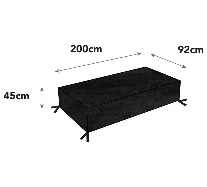 Housse Bain de Soleil Haut de Gamme 200x92 Noir