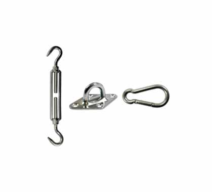 Kit Fixation Voile D'ombrage Inox 1 encrage 1 tendeur M6
