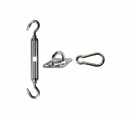 Kit Fixation Voile D'ombrage Inox  1 encrage 1 tendeur M8