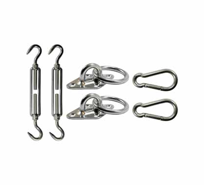 Kit Fixation Voile D'ombrage Inox 2 points d'encrage avec anneau