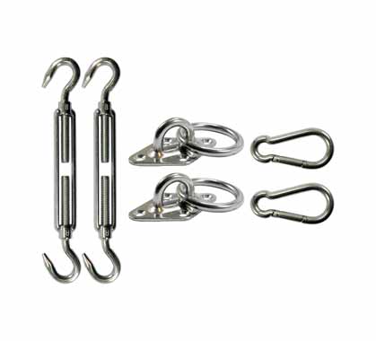 Kit Fixation Voile D'ombrage Inox 2 points d'encrage avec anneau