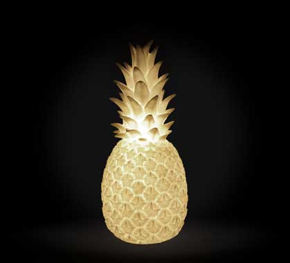 Lampe Ananas LED Blanc Filaire H42 cm