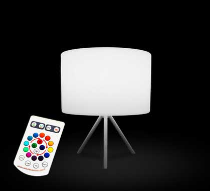 Lampe à Poser Trépied Blanc H54 cm Sans Fil Rechargeable