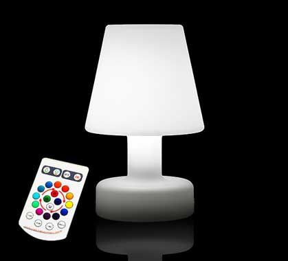 Lampe de table d'extérieur lampe de table LED blanche variateur tactile  batterie rechargeable lampe de jardin dimmable USB, métal acrylique, 2x LED  blanc chaud, DxH 11x38,5 cm