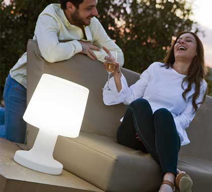 Lampe de Table sans fil LED Rechargeable Extérieur Carmen H45cm - Lampe  D'extérieur