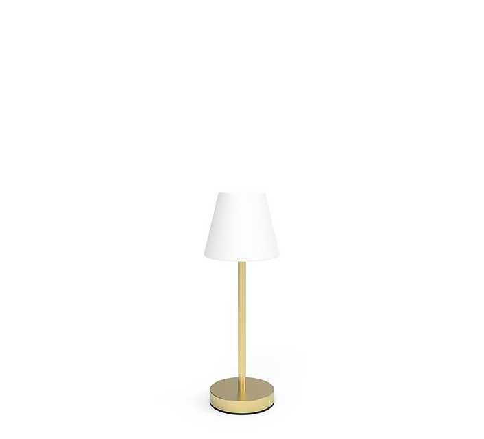 Lampe de Table sans fil LED blanc chaud Rechargeable Lola Slim 30 Or Laiton  - Lampe D'extérieur