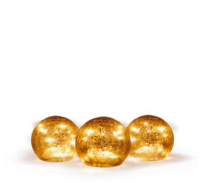 Lot de 3 Boules Lumineuses Led intégrée sur Piles Lua 10cm