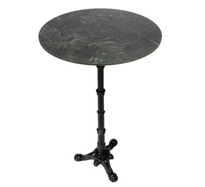 Mange Debout Rond 60cm Plateau HPL Motif Marbre Noir