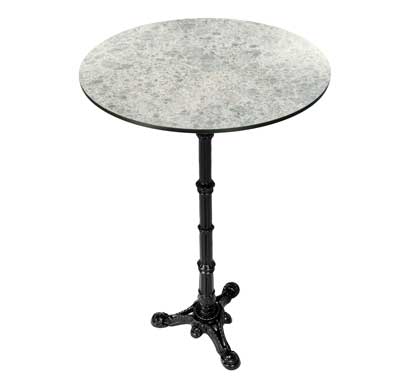 Mange Debout Rond 60cm Plateau HPL Motif Pierre Gris