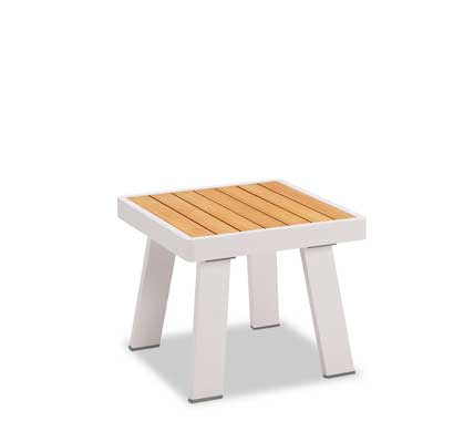 Table basse de Jardin Aluminium 45x45cm Lounge Nofi Beige