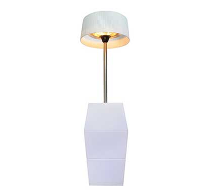 Parasol Chauffant Electrique 2100W Blanc Mange Debout Lumineux LED