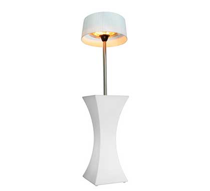 Parasol Chauffant Electrique 2100W Blanc Mange Debout Lumineux LED