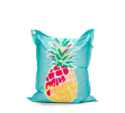 Pouf Géant Extérieur XL Bleu Motif Ananas Haut de Gamme
