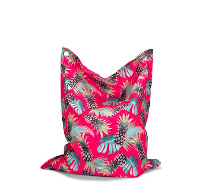 Pouf Géant Extérieur XL Rose Motif Ananas Haut de Gamme