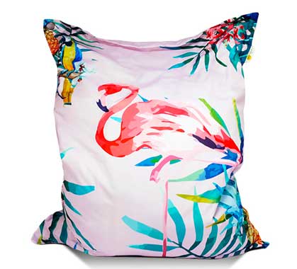 Pouf Géant Extérieur XXL Motif Flamant Rose Haut de Gamme Rose
