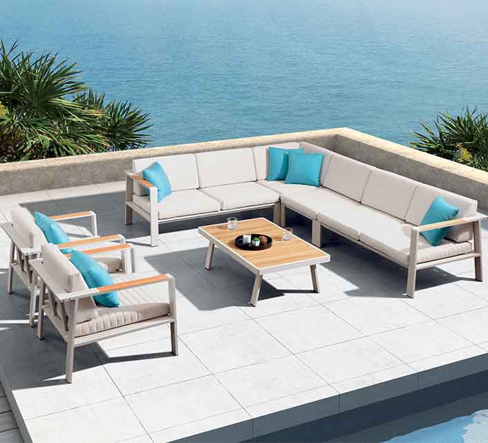 Salon de jardin en aluminium