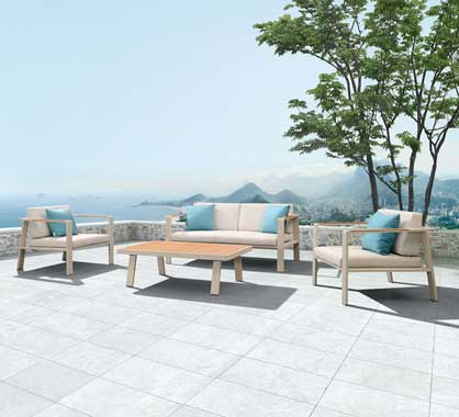 Salon de Jardin Haut de Gamme 4 places Lounge Nofi Beige