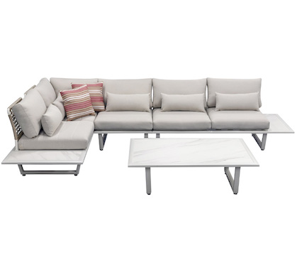 Table basse de jardin Aluminium 120cm x 80 cm Sophia Beige