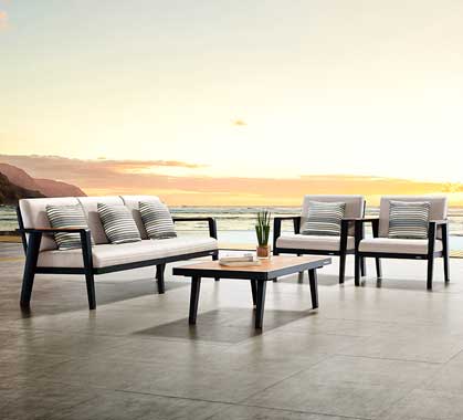 Salon de Jardin Haut de Gamme 7 places Lounge Emoti Noir