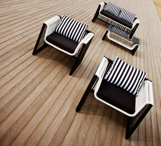 Fauteuil de Jardin Noir et Blanc - Fauteuil de jardin