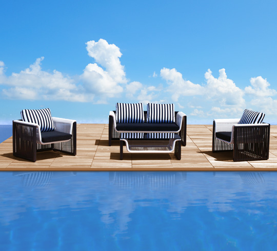 Salon de Jardin Noir et Blanc 5 places 329€ | Salon d'été