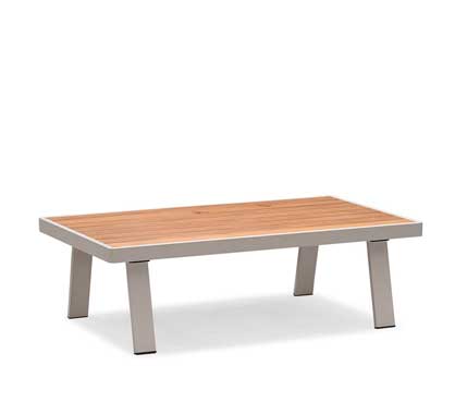 Table basse de Jardin Aluminium 120x70cm Lounge Nofi Beige