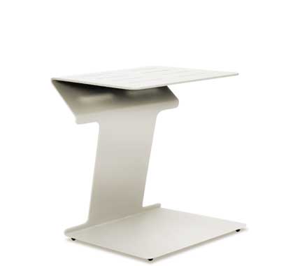 Table basse de Jardin Aluminium 48x36cm Lounge Nofi Beige