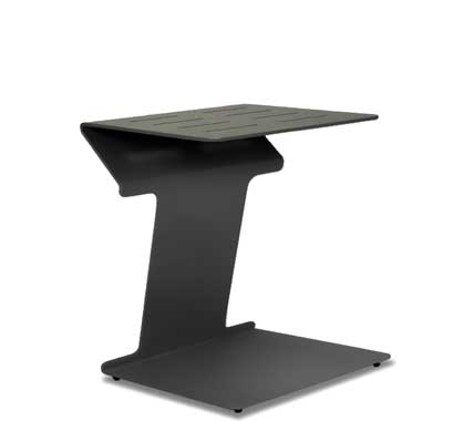 Table basse de Jardin Aluminium 48x36cm Lounge Bora Noire