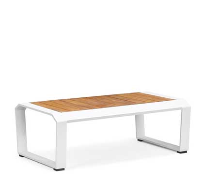 Table basse de Jardin Aluminium 110x65cm Lounge Miami Blanc