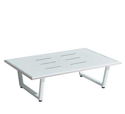Table basse de Jardin 120x80cm Aluminium Havana Blanc