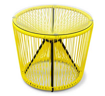 Table basse de Jardin D55cm Fil Jaune Rio 85€ | Salon d'été