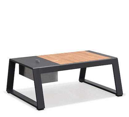 Table basse de jardin Aluminium 110cm x 81 cm Bora Noire