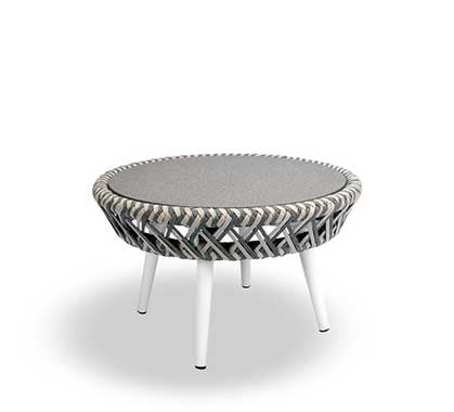 Table basse de Jardin D56cm Lounge Panama Tressé Taupe