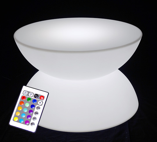 Rond Debout Pour Mange Plateau Verre D80cm En Lumineux 6fbg7y