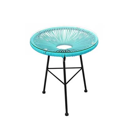 Table D'appoint Acapulco D45cm Fil Bleu Turquoise