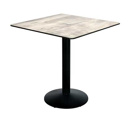 Table Bistrot Carrée 70x70cm Plateau HPL Motif Bois