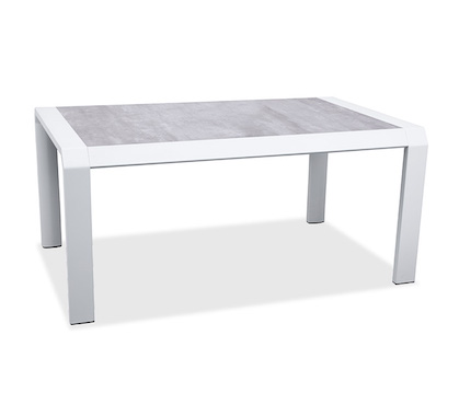 Table de Jardin Aluminium 6 personnes 160x100 Exee Blanc