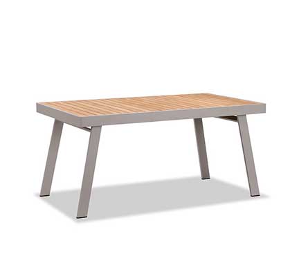 Table de Jardin Aluminium Plateau Teck 160x90cm Nofi Beige