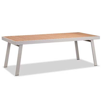Table de Jardin Aluminium Plateau Teck 220x90cm Nofi Beige (carton défectueux)
