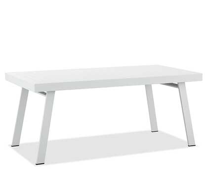 Table de Jardin Aluminium Plateau Teck 180x90cm York Blanc