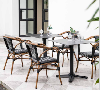 Table Bistrot Carrée 70x70cm Plateau HPL Gris Anthracite