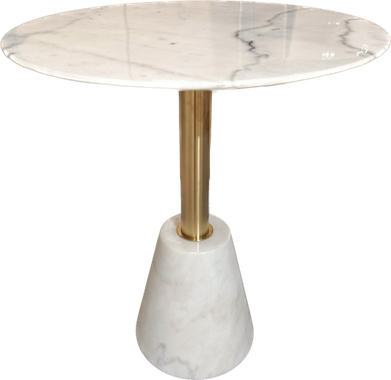 Table Bistrot Ronde 60cm Marbre Blanc