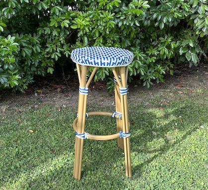 Tabouret de Bar Extérieur Aluminium Bleu et Blanc H74 cm