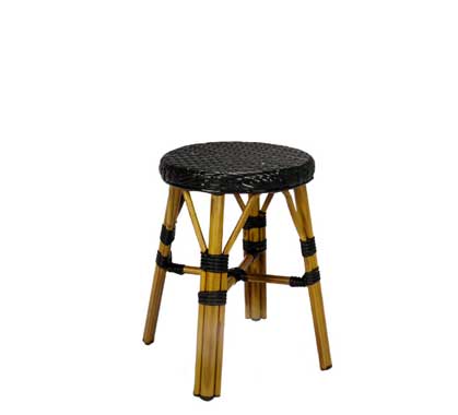 Tabouret Bistrot Extérieur Aluminium Noir H46 cm