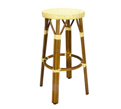 Tabouret de Bar Extérieur Aluminium Beige H74 cm