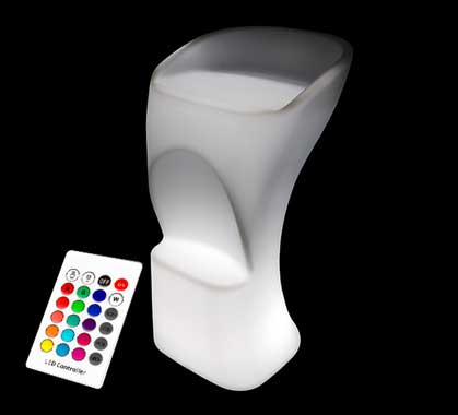 Tabouret de Bar Lumineux LED H90cm Multicolore Sans Fil