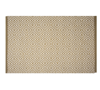Tapis d'extérieur Haut de Gamme Angie 72x130cm Sable et Blanc