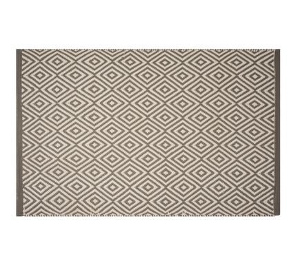 Tapis d'extérieur Haut de Gamme Angie 72x130cm Taupe et Blanc