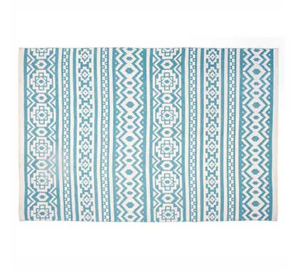 Tapis d'extérieur Haut de Gamme Cas 200x140cm Bleu clair Blanc